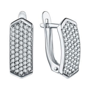 Серьги из серебра 925 пробы с фианитом TALANT 10-72-0001-15074