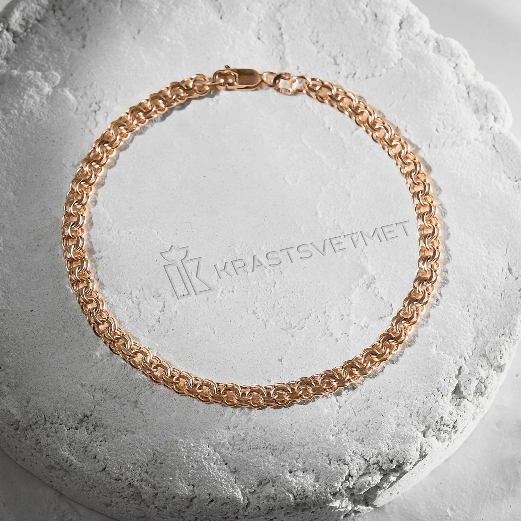Браслет из золота 585 пробы KRASTSVETMET НБ 12-316ПГ d.0.70 