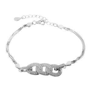 Браслет из серебра 925 пробы с кубическим цирконием МАСТЕР КЛИО 22Б144159