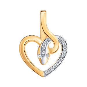 Кулон из золота 585 пробы с фианитом ATOLL 50356