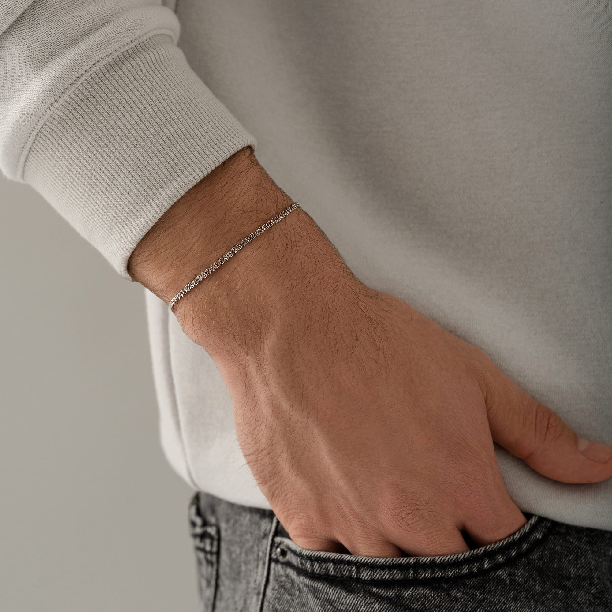 Браслет из серебра 925 пробы KRASTSVETMET НБ 22-200Ю-3 d.0.40 Серебро 925 пр.