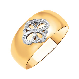 Кольцо из золота 585 пробы с фианитом ATOLL 10360