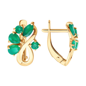 Серьги из золота 585 пробы с агатом SOKOLOV 724754