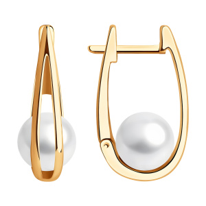 Серьги из золота 585 пробы с жемчугом SOKOLOV 792219