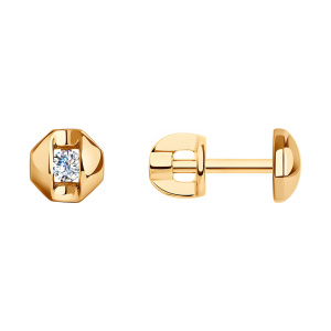 Серьги из золота 585 пробы с фианитом SOKOLOV 028923