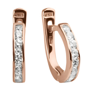 Серьги из золота 585 пробы с фианитом МАГНАТ 11029