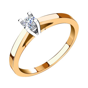 Кольцо из золота 585 пробы с фианитом SANIS 01-118237