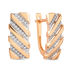 Серьги из золота 585 пробы с фианитом DINASTIA 032412-1102