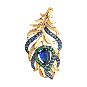 Кулон из золота 585 пробы с фианитом SOKOLOV 034934