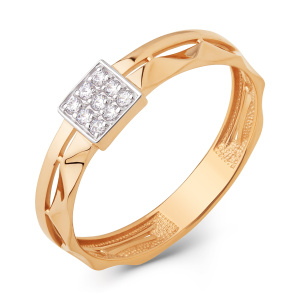 Кольцо из золота 585 пробы с фианитом DINASTIA 027061-1102