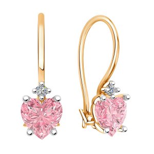 Серьги из золота 585 пробы с фианитом SANIS 01-217699