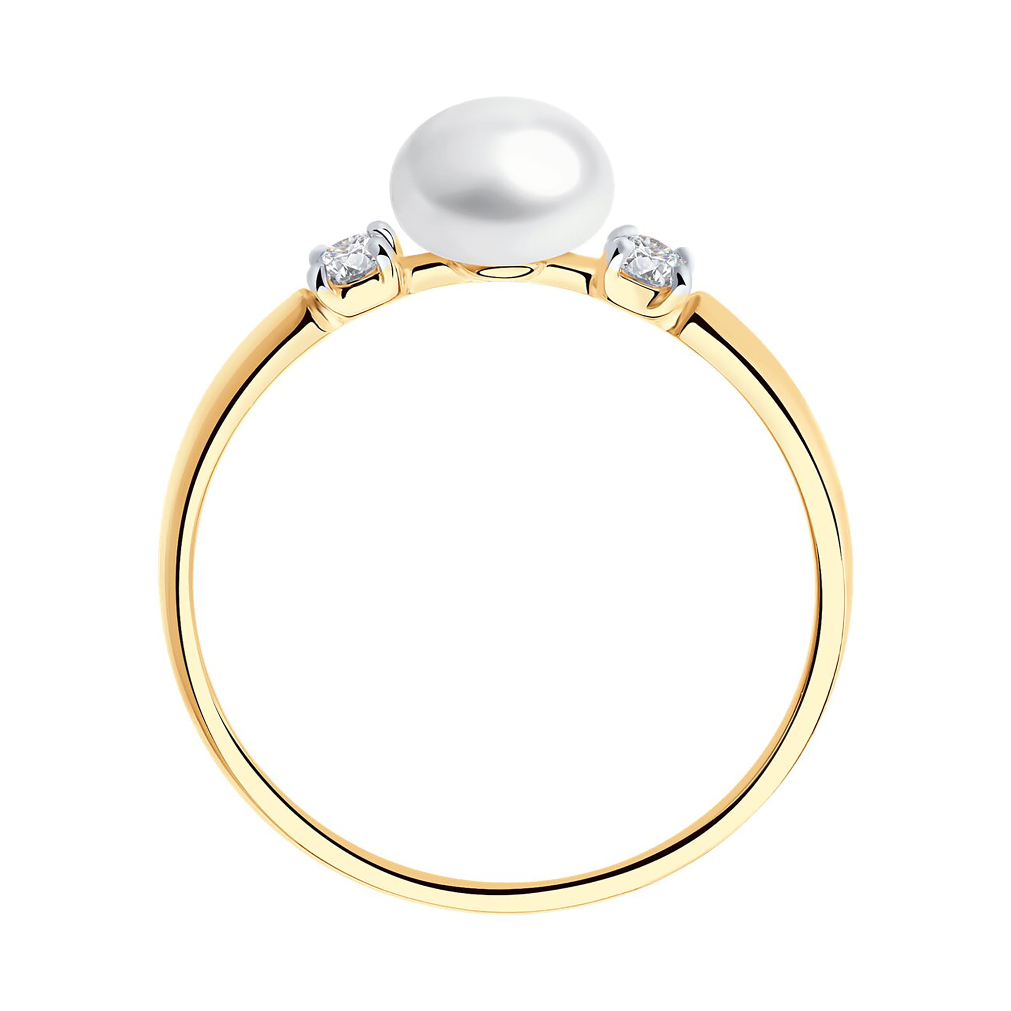 Кольцо из золота 585 пробы с жемчугом SOKOLOV 791053 Золото 585 пр.