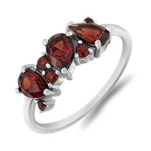 Кольцо из серебра 925 пробы с гранатом EVORA 654270
