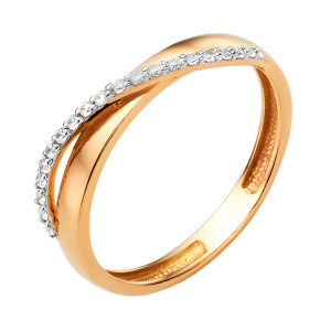 Кольцо из золота 585 пробы с фианитом DINASTIA 000541-1102