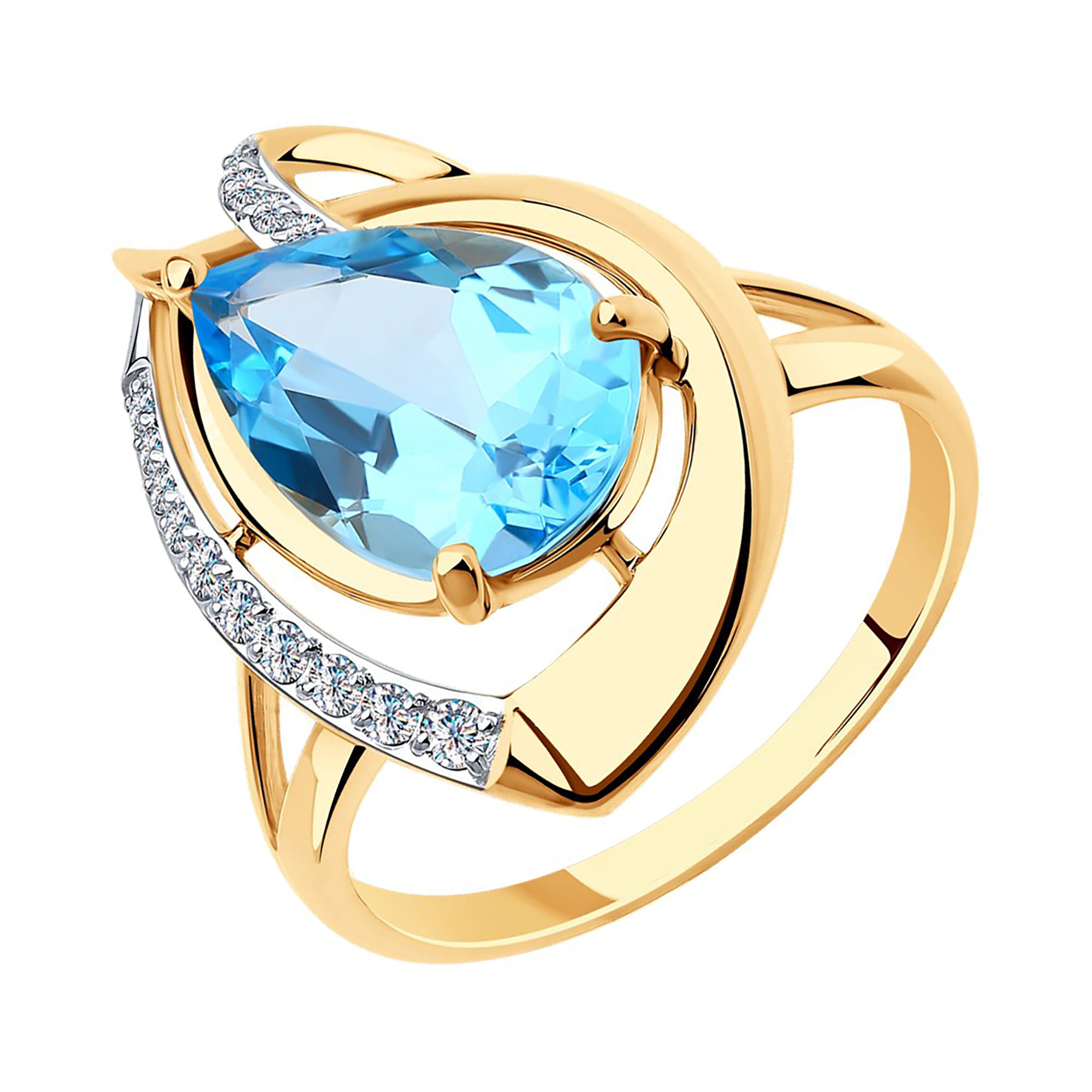 Кольцо из золота 585 пробы с топазом SOKOLOV 51-310-00931-1 Золото 585 пр.