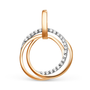 Кулон из золота 585 пробы с фианитом DINASTIA 104078-1102