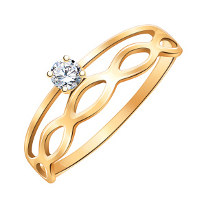 Кольцо из золота 585 пробы с фианитом ATOLL 10958