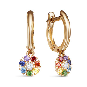 Серьги из золота 585 пробы с кристаллом DEL'TA 1202204