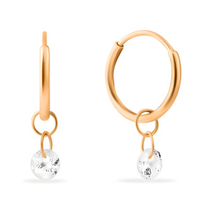 Серьги из золота 585 пробы с фианитом SANIS 03-215566