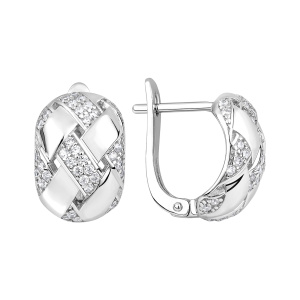 Серьги из серебра 925 пробы с фианитом JUVEDEL СЛ-21198М