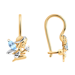 Серьги из золота 585 пробы с топазом SOKOLOV 727381