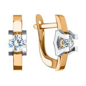 Серьги из золота 585 пробы с фианитом SANIS 01-217234