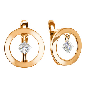 Серьги из золота 585 пробы с фианитом SANIS 01-215078