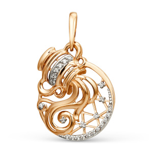 Кулон из золота 585 пробы с фианитом DINASTIA 101128-1102
