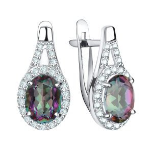 Серьги из серебра 925 пробы с фианитом TALANT 10-72-0К01-10188