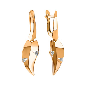 Серьги из золота 585 пробы с фианитом SANIS 01-218141