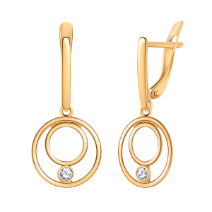 Серьги из золота 585 пробы с фианитом ATOLL 22130