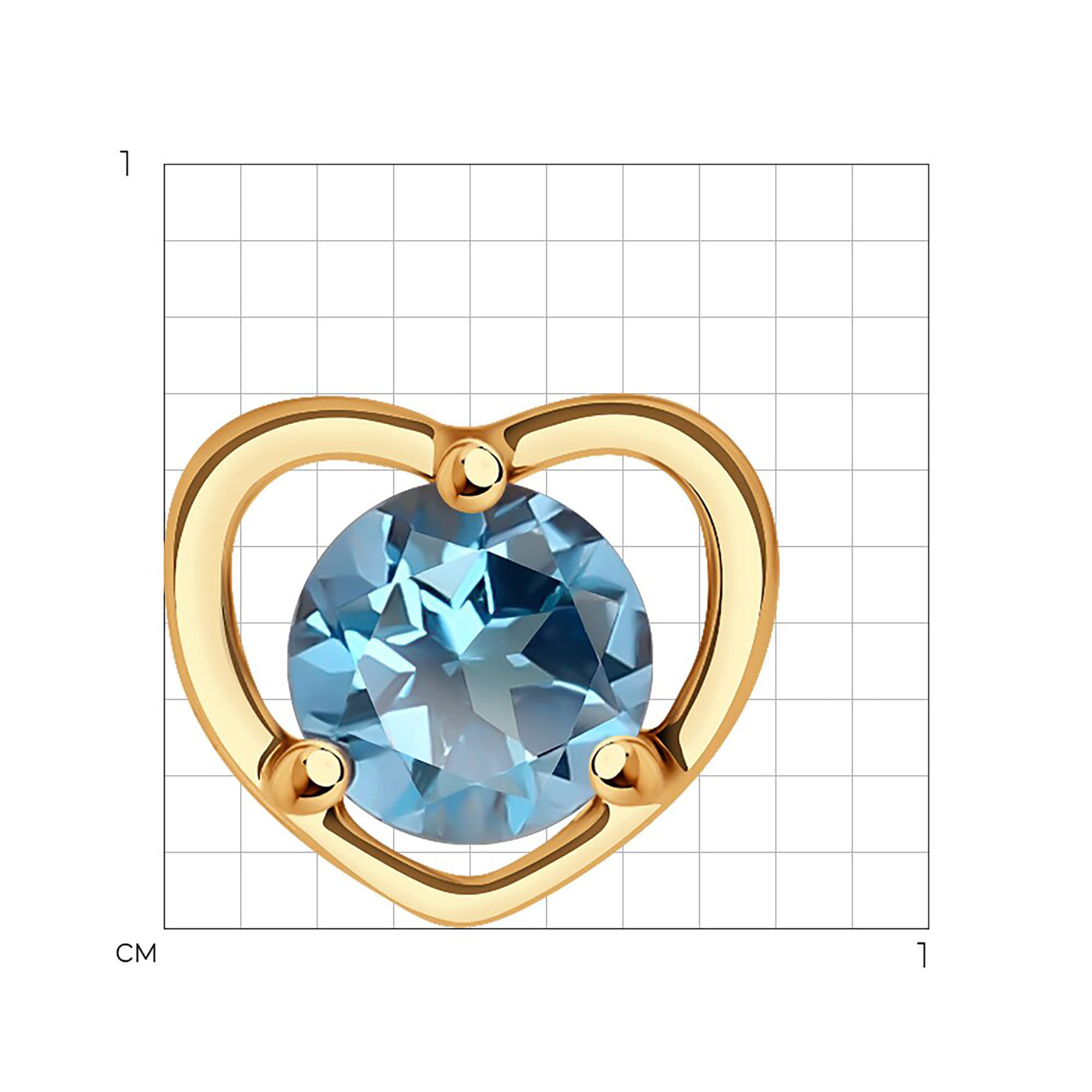 Кулон из золота 585 пробы с топазом SOKOLOV 732881 Золото 585 пр.