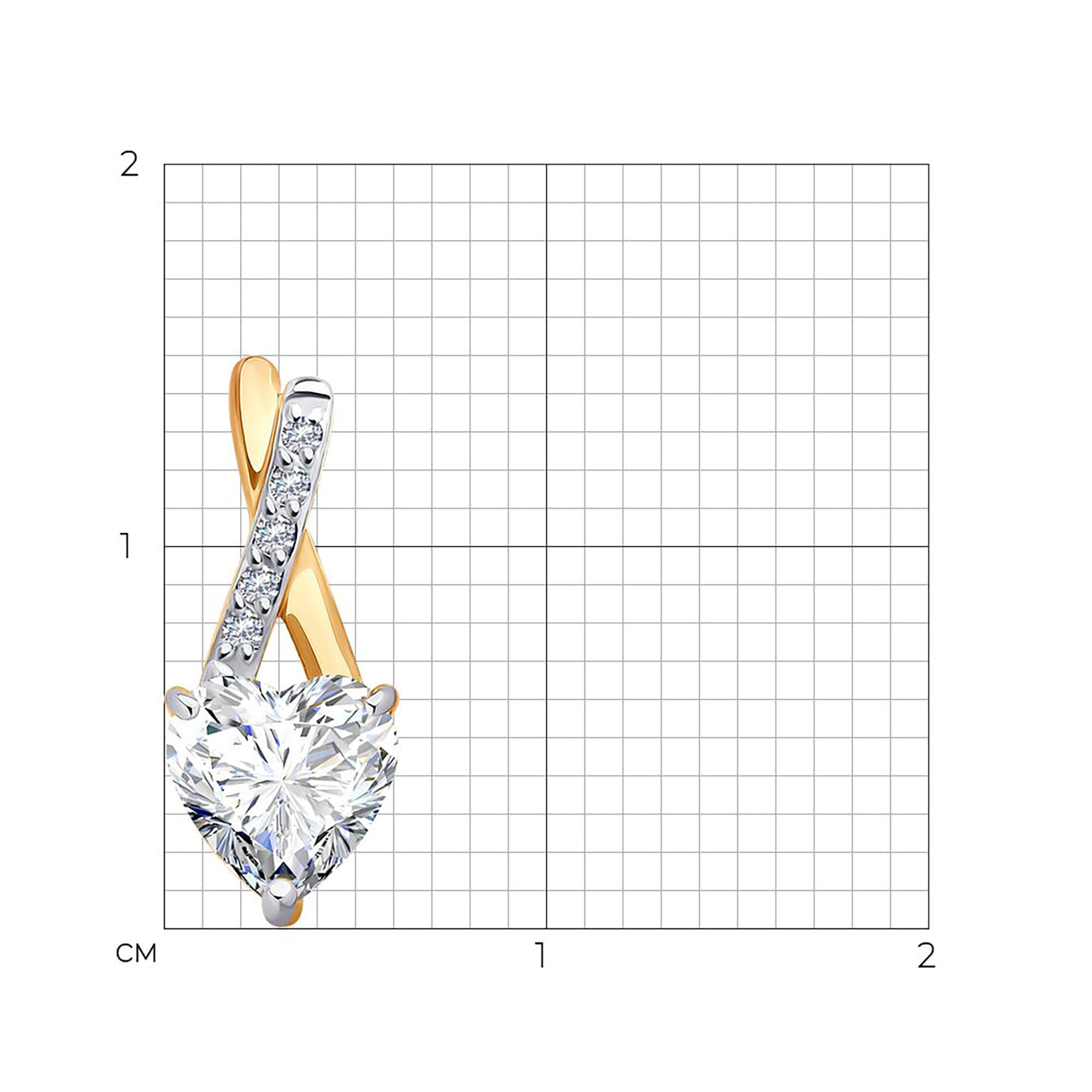 Кулон из золота 585 пробы с фианитом SOKOLOV 036631 Золото 585 пр.
