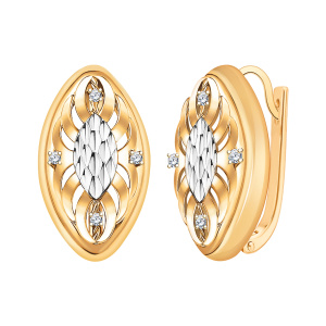 Серьги из золота 585 пробы с фианитом ATOLL 20536а