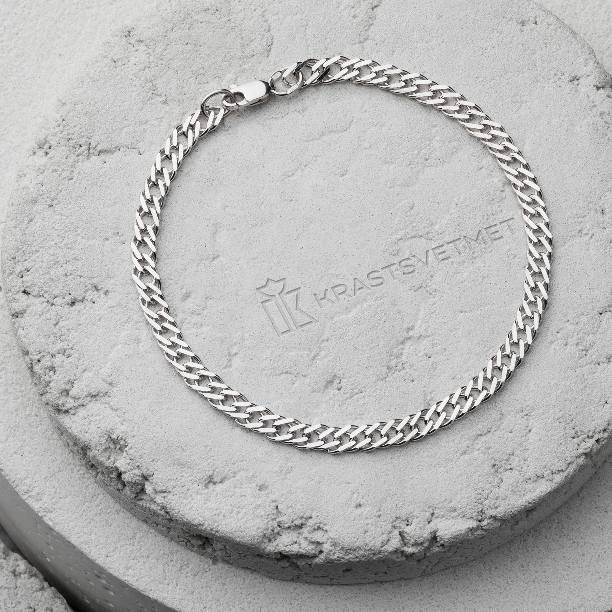 Браслет из серебра 925 пробы KRASTSVETMET НБ 22-076Ю-3 d.0.80 Серебро 925 пр.