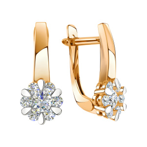 Серьги из золота 585 пробы с фианитом SANIS 01-217995