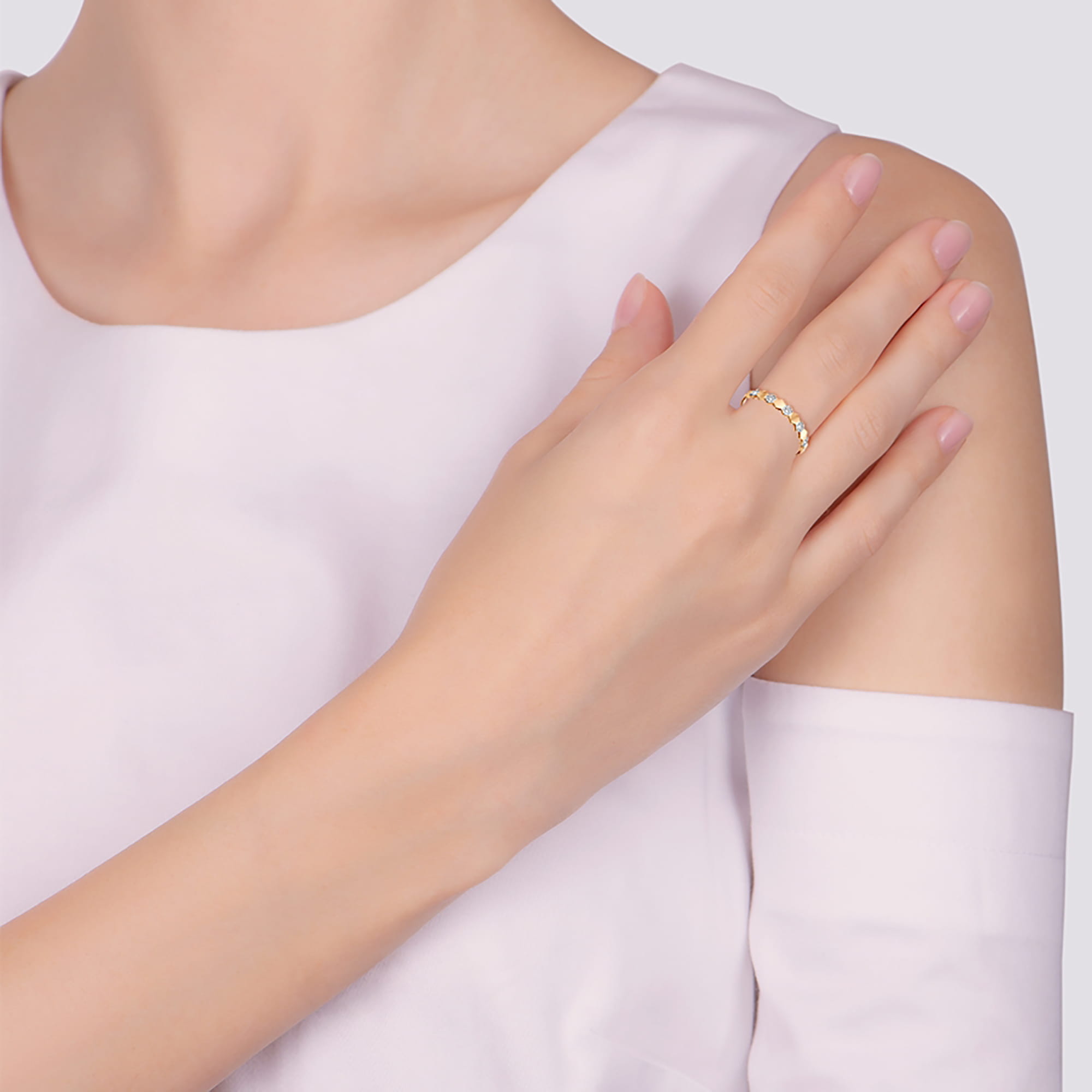 Кольцо из золота 585 пробы с фианитом KARATOV Т14201А614 