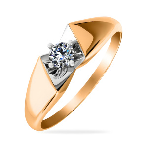 Кольцо из золота 585 пробы с фианитом SANIS 01-116749