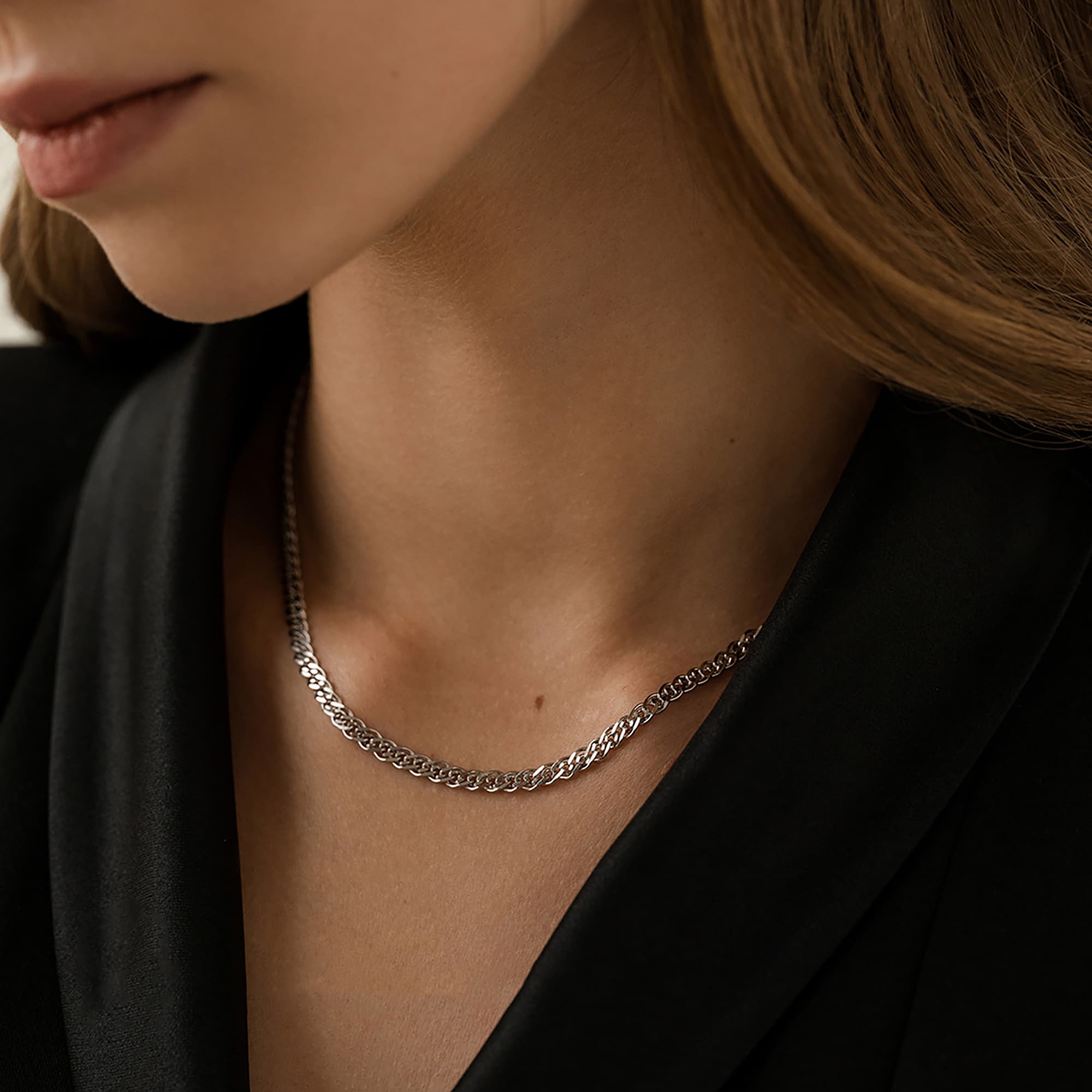 Цепь из серебра 925 пробы KRASTSVETMET НЦ 22-200Ю-3 d.0,60 