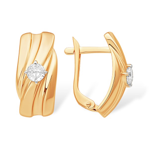 Серьги из золота 585 пробы с фианитом EFREMOV С13219639