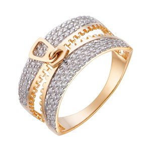 Кольцо из золота 585 пробы с фианитом АЛЕКСАНДРА ЮЗ кл3670-01