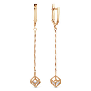 Серьги из золота 585 пробы с фианитом KARATOV Т117028570