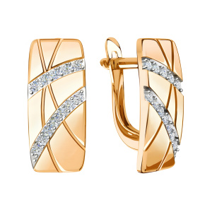 Серьги из золота 585 пробы с фианитом SANIS 08-217368