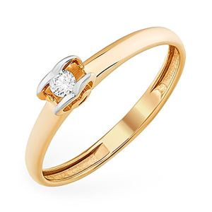 Кольцо из золота 585 пробы с бриллиантом EFREMOV К13111025