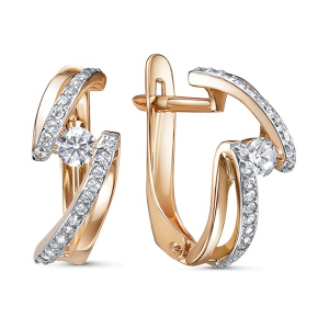 Серьги из золота 585 пробы с фианитом DEL'TA 1205798
