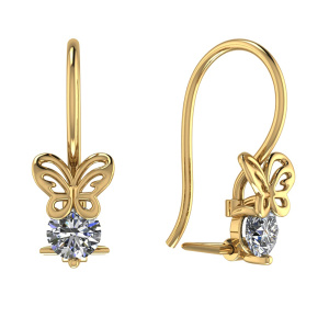 Серьги из золота 585 пробы с фианитом SANIS 01-218639