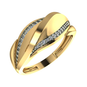 Кольцо из золота 585 пробы с фианитом SANIS 08-159182