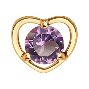 Кулон из золота 585 пробы с аметистом SOKOLOV 732883