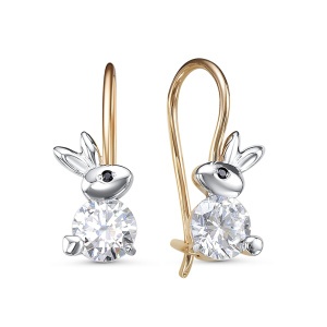 Серьги из золота 585 пробы с фианитом DEL'TA 1202848