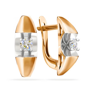 Серьги из золота 585 пробы с фианитом SANIS 08-216627